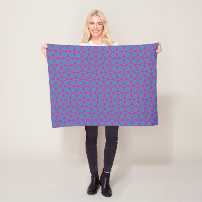 Whimsical Geometric Pattern Fleece Blanket (In Situ)