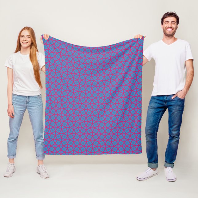 Whimsical Geometric Pattern Fleece Blanket (In Situ)