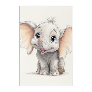 Whimsical Ghibli-Inspired Baby Elephant Acrylic Print