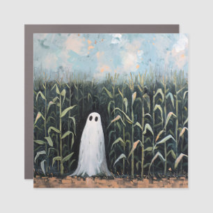 Whimsical Ghost Corn Field Painting Car Magnet
