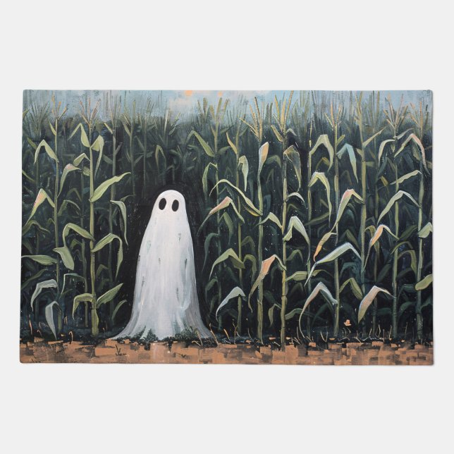 Whimsical Ghost Corn Field Painting Doormat (Front)