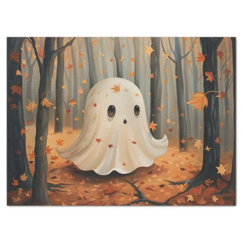 Whimsical Ghost Cute Fall Decoupage Tissue Paper