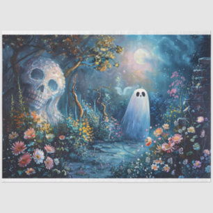 Whimsical Ghost Garden Walking Path Decoupage Tissue Paper