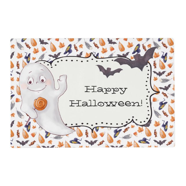 Whimsical Ghost Halloween Placemat (Front)