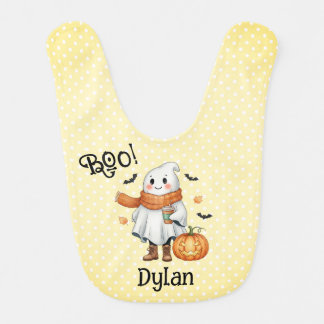 Whimsical Ghost Trick or Treating - Candy Corns Baby Bib