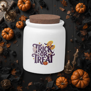 Whimsical Ghosts Halloween Candy Jar