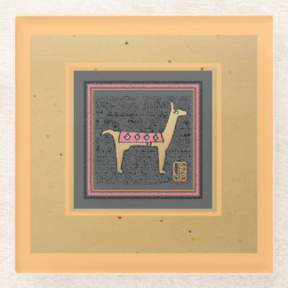 Whimsical Giftable Llama Glass Coaster