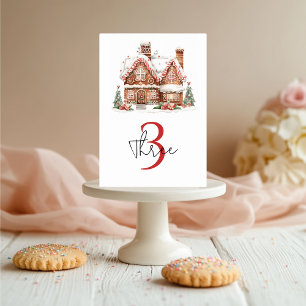 Whimsical Gingerbread House Birthday Table Number
