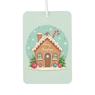 Whimsical Gingerbread House Christmas Scene Air Freshener