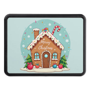 Whimsical Gingerbread House Christmas Scene Hitch Cover