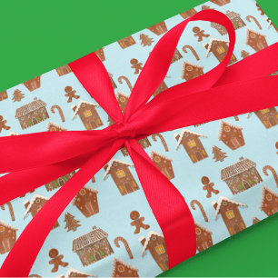 Whimsical Gingerbread Houses & Cookies Wrapping Paper