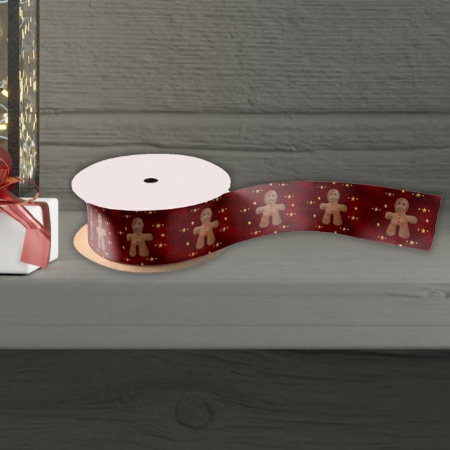 Whimsical Gingerbread Men Christmas Satin Ribbon (Creator Uploaded)