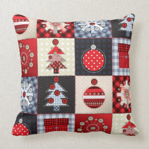 Christmas Quilt Decorative Throw Pillows Zazzle