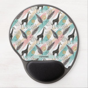 Whimsical Giraffe Polka Dot Pattern – Pastel Gel Mouse Pad