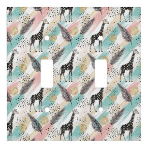 Whimsical Giraffe Polka Dot Pattern – Pastel Light Switch Cover