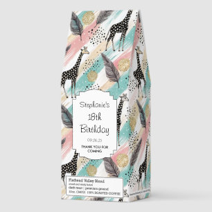 Whimsical Giraffe Polka Dot Pattern – Pastel Roasted Coffee