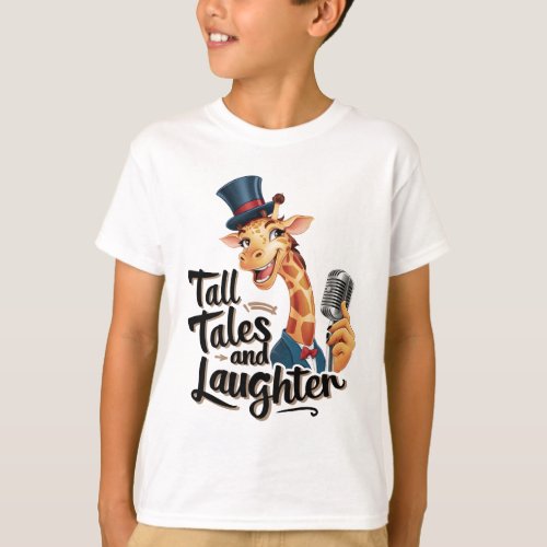 Whimsical Giraffe Tall Tales and Laughter T_Shirt