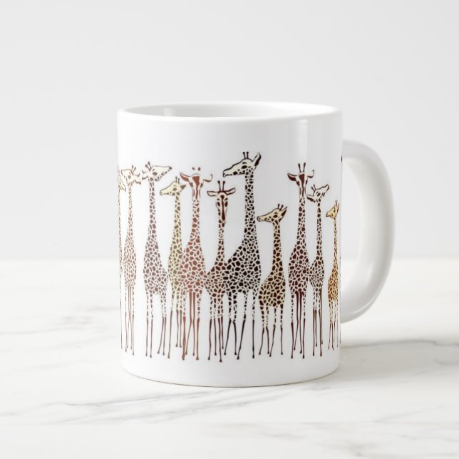 Whimsical Giraffes Giant Coffee Mug (Front Right)