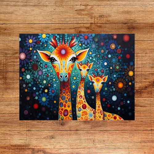 Whimsical Giraffes Print _ Colorful Digital Poster