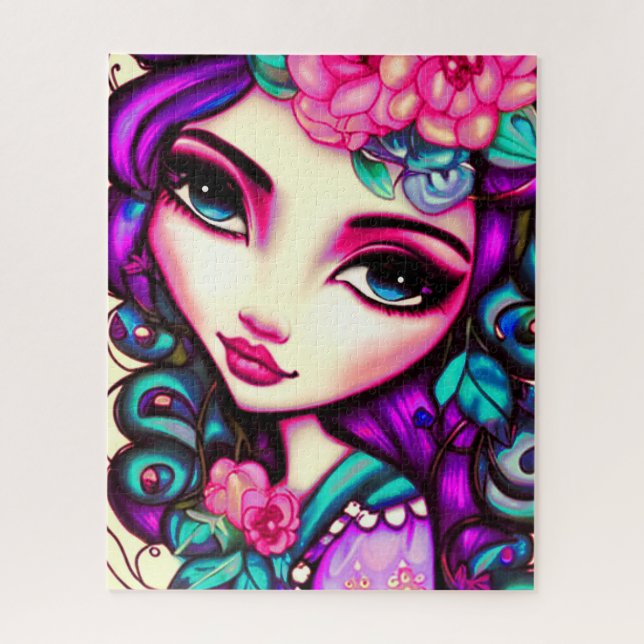 Whimsical Girl Artistic Jigsaw Puzzle (Vertical)