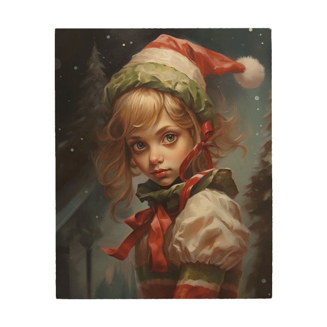 Whimsical Girl Elf Wood Wall Art (Front)