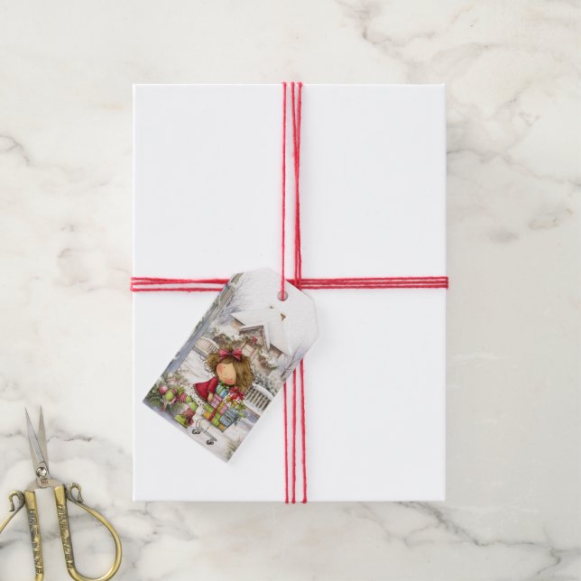 Whimsical Girl Humorous  Gift Tags (With Twine)