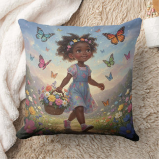 Whimsical Girl Throw Pillow