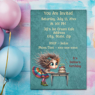 Whimsical Girl's Birthday Wish Moment Invitation