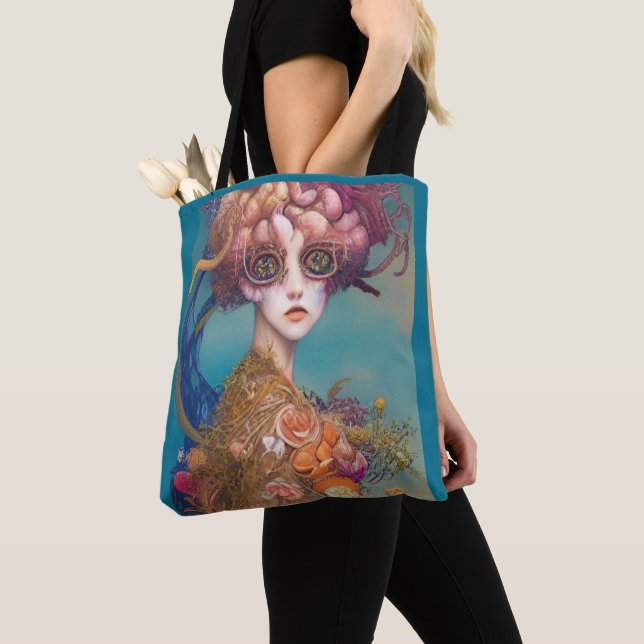 Whimsical Girls Face Nymph Fairy Witch Magical Tot Tote Bag (Close Up)