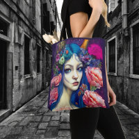 Whimsical Girls Face Nymph Fairy Witch Magical Tote Bag