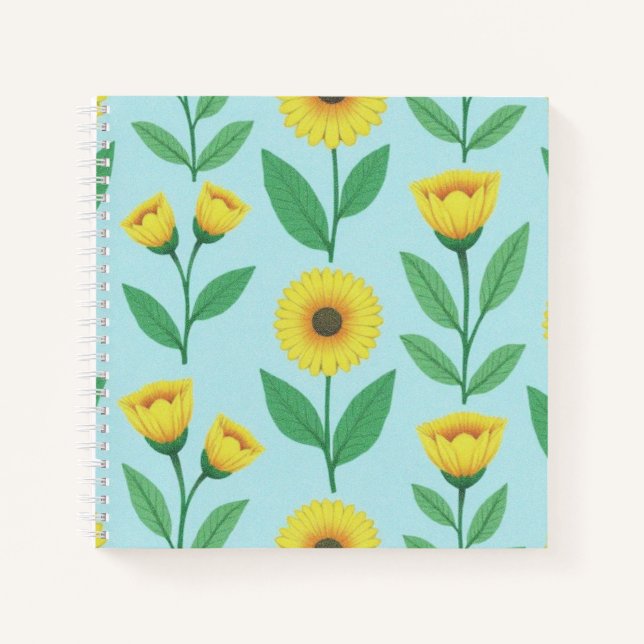 Whimsical Glee Bloom  Notebook (Front)