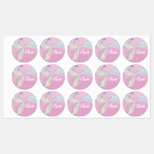 Whimsical Glitter Mermaid Beachy Under the Sea Labels