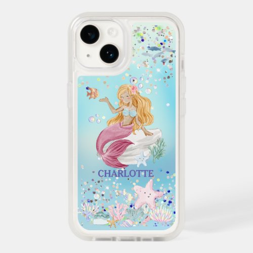 Whimsical Glitter Mermaid Beachy Under the Sea OtterBox iPhone 14 Case