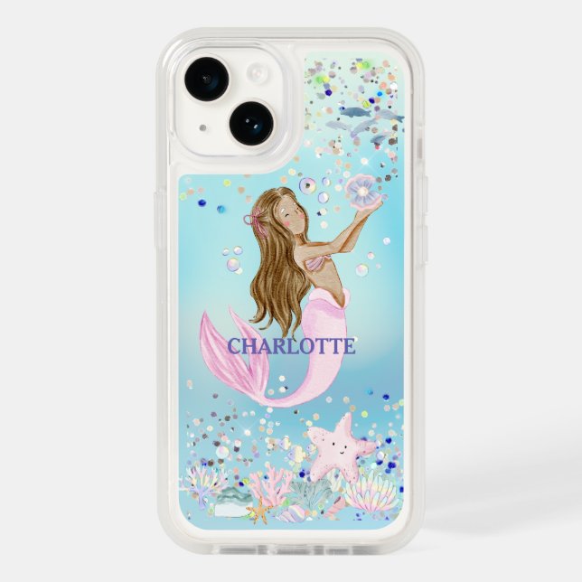 Whimsical Glitter Mermaid Beachy Under the Sea Otterbox iPhone Case (Back)