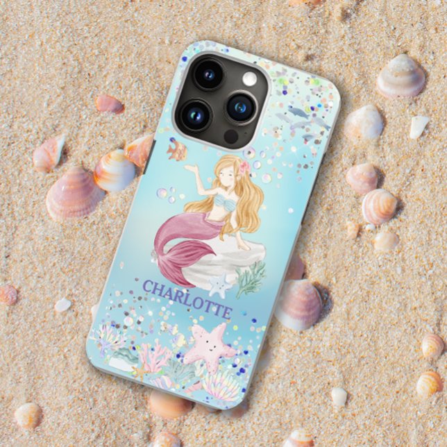 Whimsical Glitter Mermaid Beachy Under the Sea Otterbox iPhone Case (Creator Uploaded)