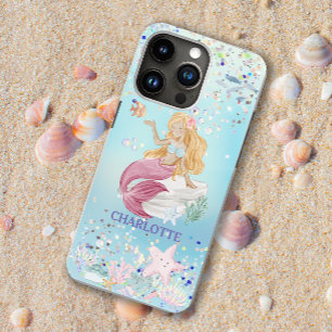 Whimsical Glitter Mermaid Beachy Under the Sea OtterBox iPhone 14 Case