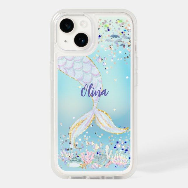 Whimsical Glitter Mermaid Beachy Under the Sea  Otterbox iPhone Case (Back)