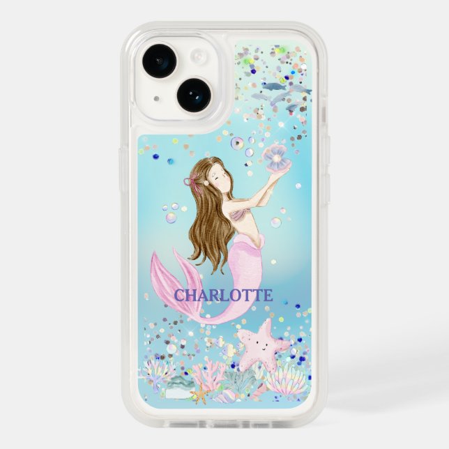 Whimsical Glitter Mermaid Beachy Under the Sea Otterbox iPhone Case (Back)