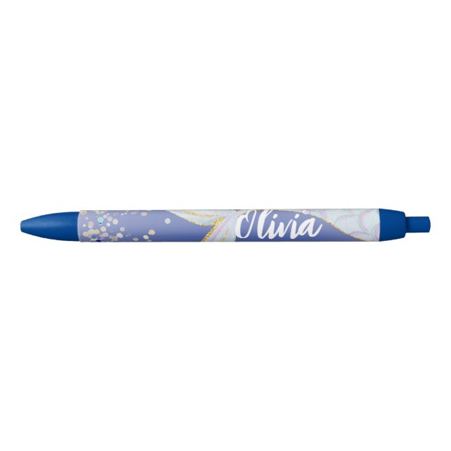 Whimsical Glitter Mermaid Beachy Under the Sea  Pen (Front)