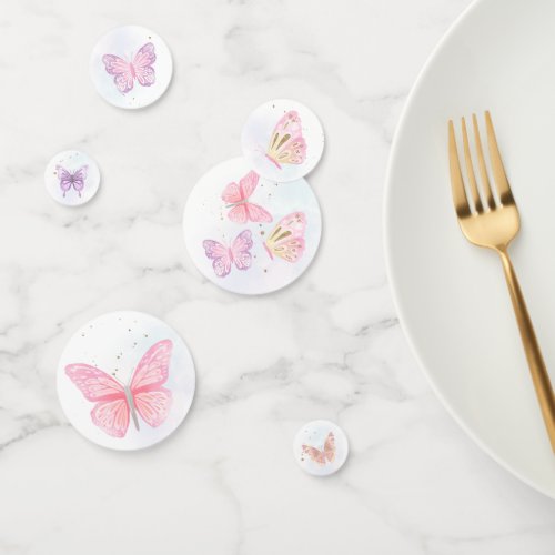 Whimsical Glitter Pastel Butterfly Birthday Party Confetti