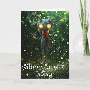 *~* Whimsical Glow Funny 25 Magical Christmas AP97 Letterpress Thank You Card