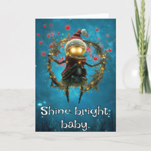*~* Whimsical Glow Funny 27 Magical Christmas AP97 Letterpress Thank You Card