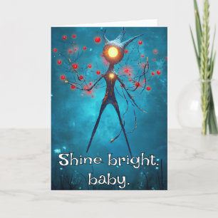 *~* Whimsical Glow Funny 31 Magical Christmas AP97 Letterpress Thank You Card