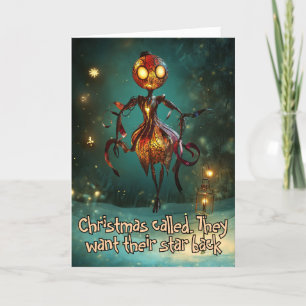 *~* Whimsical Glow Funny Magical 10 Christmas AP97 Letterpress Thank You Card