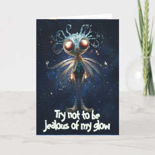 *~* Whimsical Glow Funny Magical 20 Christmas AP97 Letterpress Thank You Card