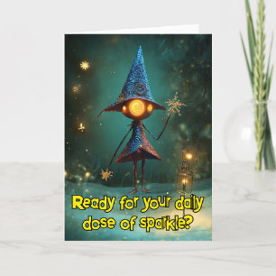 *~* Whimsical Glow Funny Magical 23 Christmas AP97 Letterpress Thank You Card