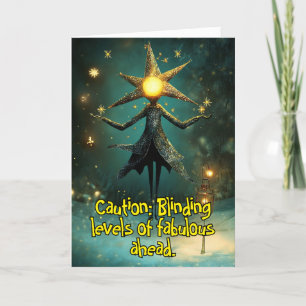 *~* Whimsical Glow Funny Magical 24 Christmas AP97 Letterpress Thank You Card