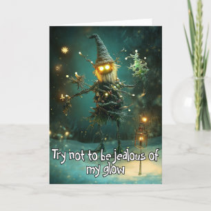 *~* Whimsical Glow Funny Magical 28 Christmas AP97 Letterpress Thank You Card
