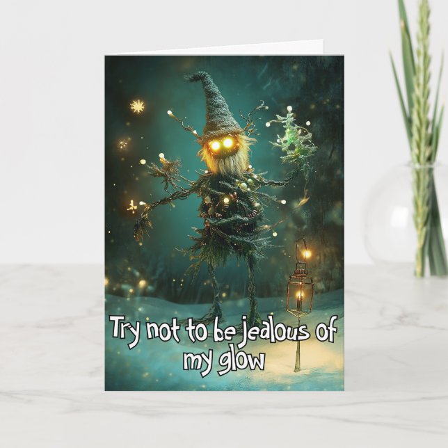 *~* Whimsical Glow Funny Magical 28 Christmas AP97 Thank You Card (Front)