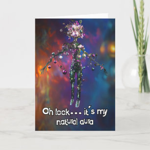 *~* Whimsical Glow Funny Magical 36 Christmas AP97 Letterpress Thank You Card